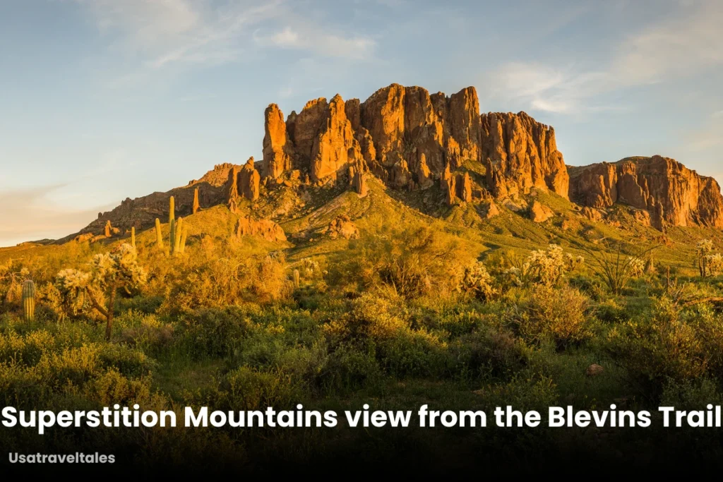Superstition Mountains view from the Blevins Trail